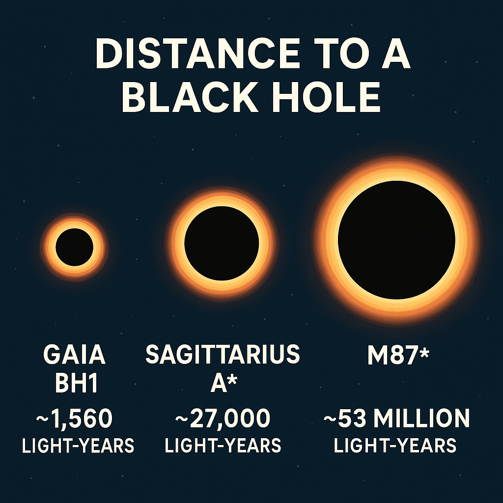 The distance of black holes from earth